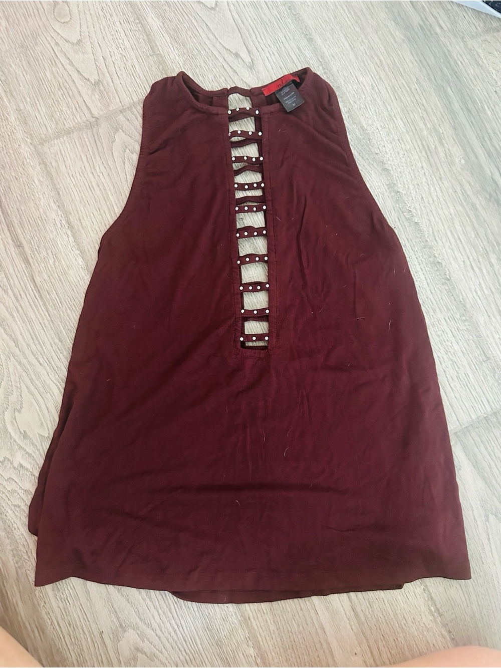 Buckle Women's Burgundy Ladder-Front Tank Top